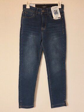 Curve Appeal Straight Leg Concealed Comfort Waist Blue Jeans